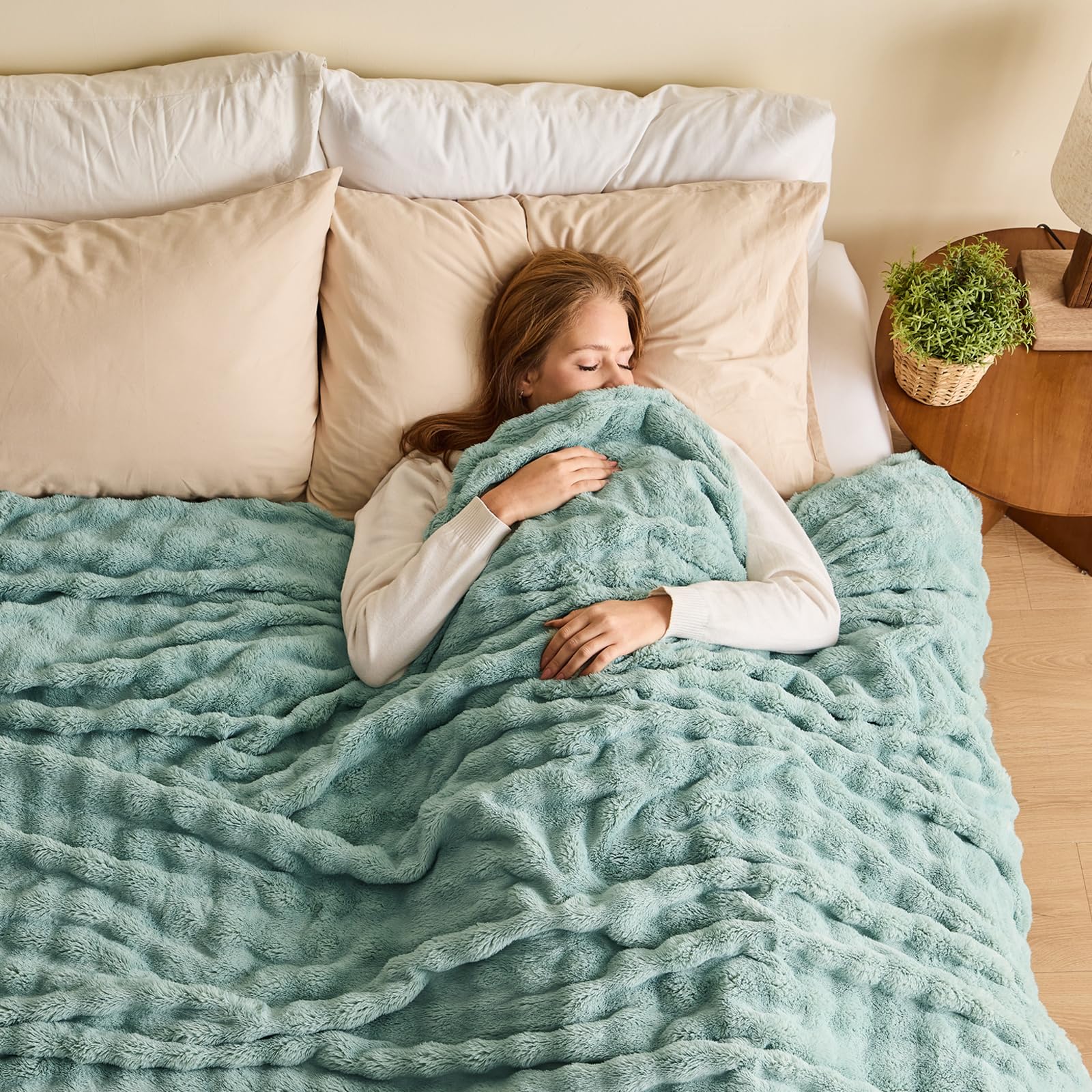 Manta Newcosplay Queen Flannel Fleece Bubble 230x230cm Verde