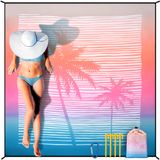 Cobertor De Praia Hihoho Impermeável À Prova De Areia Extra Grande 200x210cm