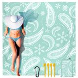 Cobertor De Praia Hihoho Impermeável À Prova De Areia Extra Grande 200x210cm