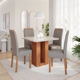 Conjunto Sala De Jantar Mesa Ariela Com 4 Cadeira Em Mdf Clarice Cimol