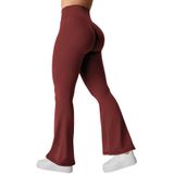 Leggings Flare Yeoreo Kalie Scrunch Para Mulheres Cor De Vinho