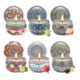 Kit 5 Super Velas Cera Coco E Soja Aromatizada Em Lata