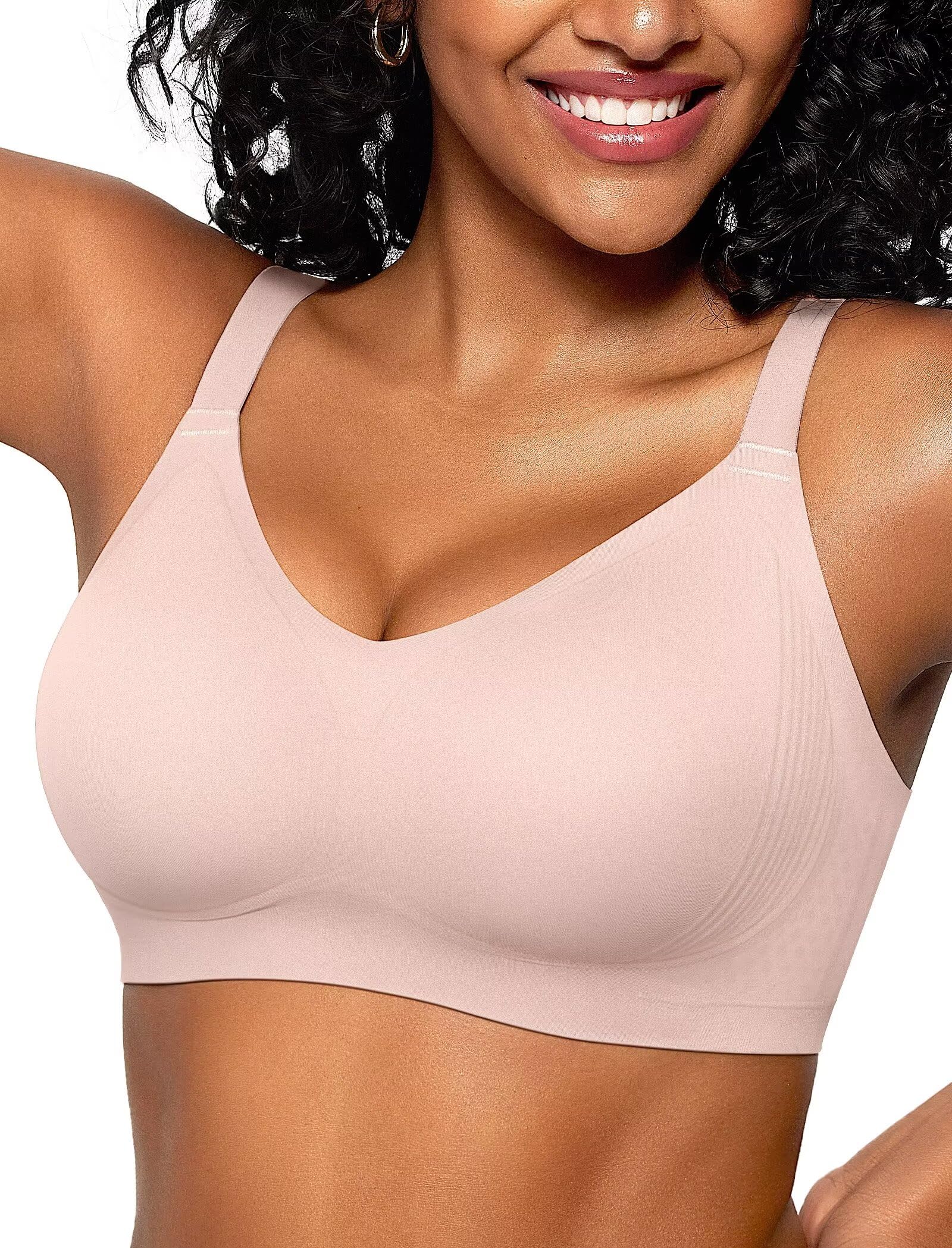 Bra Vertvie Wireless Supportive Push Up Com Cobertura Total Rosa