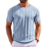 Camiseta Masculina De Manga Curta Coofandy Camisa Azul