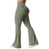 Leggings Flare Yeoreo Kalie Scrunch Para Mulheres Cinza Verde L