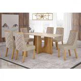 Sala De Jantar Mesa Dora 160cm 6 Cadeiras Aurora Valdemoveis