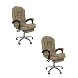 Cadeira De Escritório Presidente Soft Ergonômica Apoio Para Pés - Bege - 2