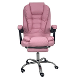Cadeira De Escritório Presidente Soft Ergonômica Apoio Para Pés Rosa