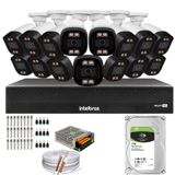 Kit 15 Câmeras Segurança Fullcolor Visão Noturna Colorida 1080p 2.8mm Dvr Intelbras 1tb