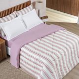 Edredom Coberdrom Estilo King Malha 100% Algodão - Rosa