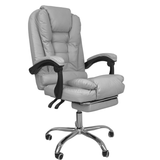 Cadeira De Escritório Presidente Soft Ergonômica Apoio Para Pés - Branco - 1
