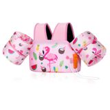 Colete De Natação Moko Toddler Para Crianças De 10 A 30 Kg Pink Flamingo
