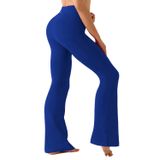 Calças De Ioga Bubblelime, Cintura Alta, Bota Feminina, Nylon, Azul
