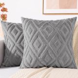 Capas De Travesseiro Decoruhome Couch Throw 26x26 Cm, Conjunto De 2, Cinza