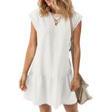 Vestido Blencot — Camiseta Feminina Casual De Verão De Manga Curta Branca