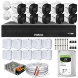Kit 10 Cameras 1220 Full Color Intelbras Dvr Mhdx 16 Ch Color Noite 1tb