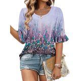 Blusa Roselinlin Diamond Blue Manga 3/4 Para Mulheres Tamanho S