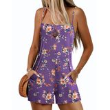 Macacão Solto Casual De Verão Ekouaer, Roxo M