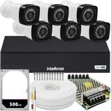 Kit 6 Câmeras De Segurança Hd Dvr Intelbras Full Hd 8ch Mhdx C/hd