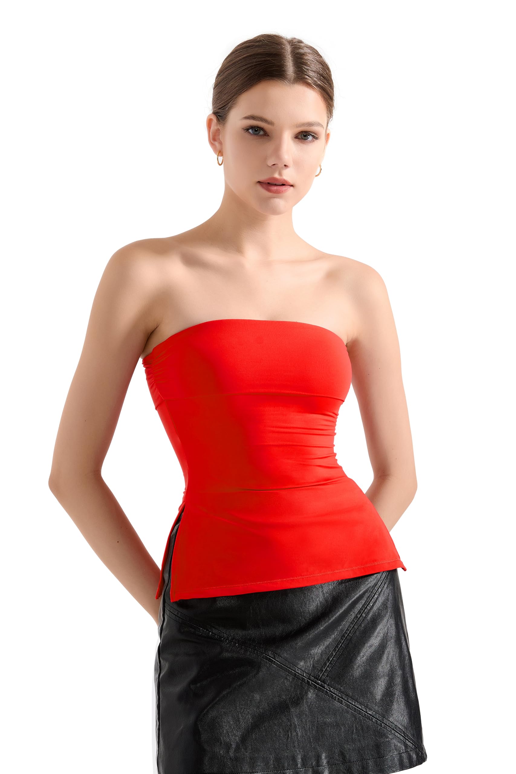 Blusa Tubular Feminina Suuksess Vermelha Tamanho X Com Forro Duplo