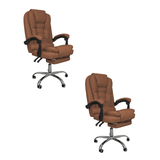 Cadeira De Escritório Presidente Soft Ergonômica Apoio Para Pés - Marrom - 2