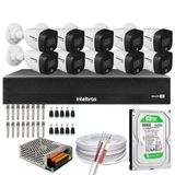 Kit 10 Cameras Full Color Intelbras Dvr Mhdx 16 Ch Color Noite C/hd 500gb