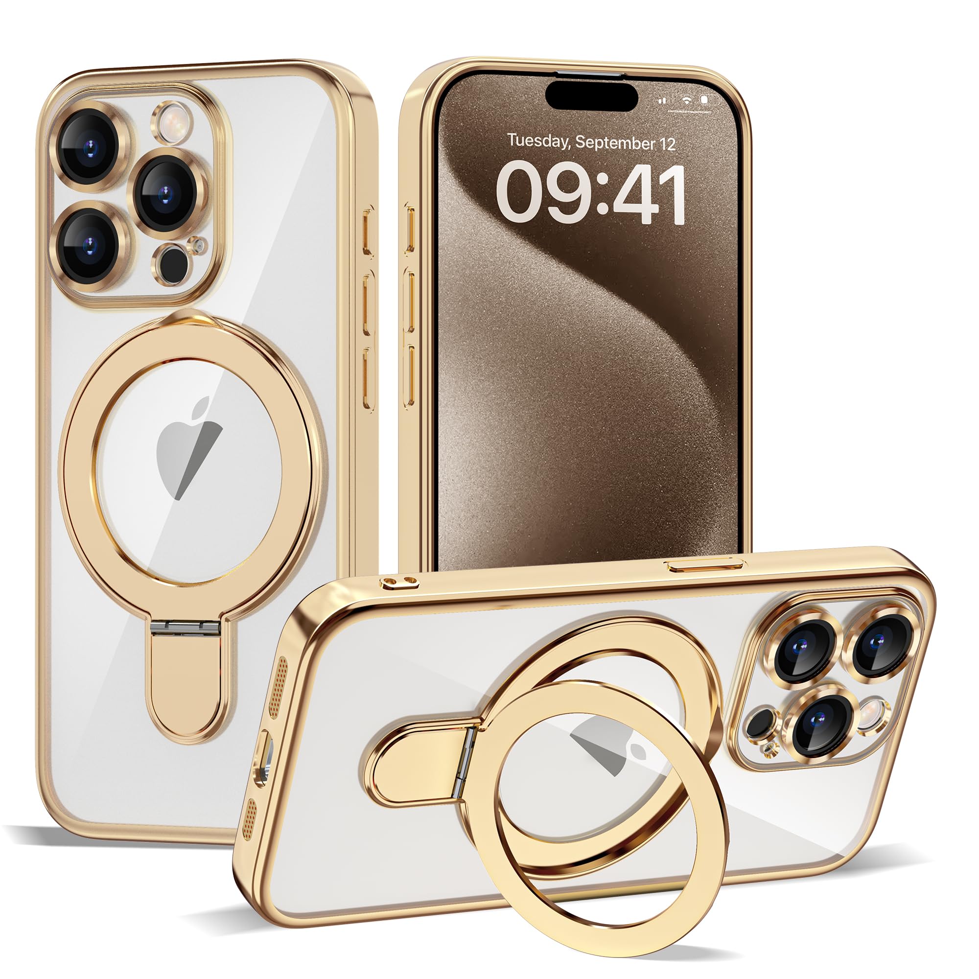 Capa De Telefone Etpesok Compatível Com Iphone 15 Pro Max 6.7 Gold
