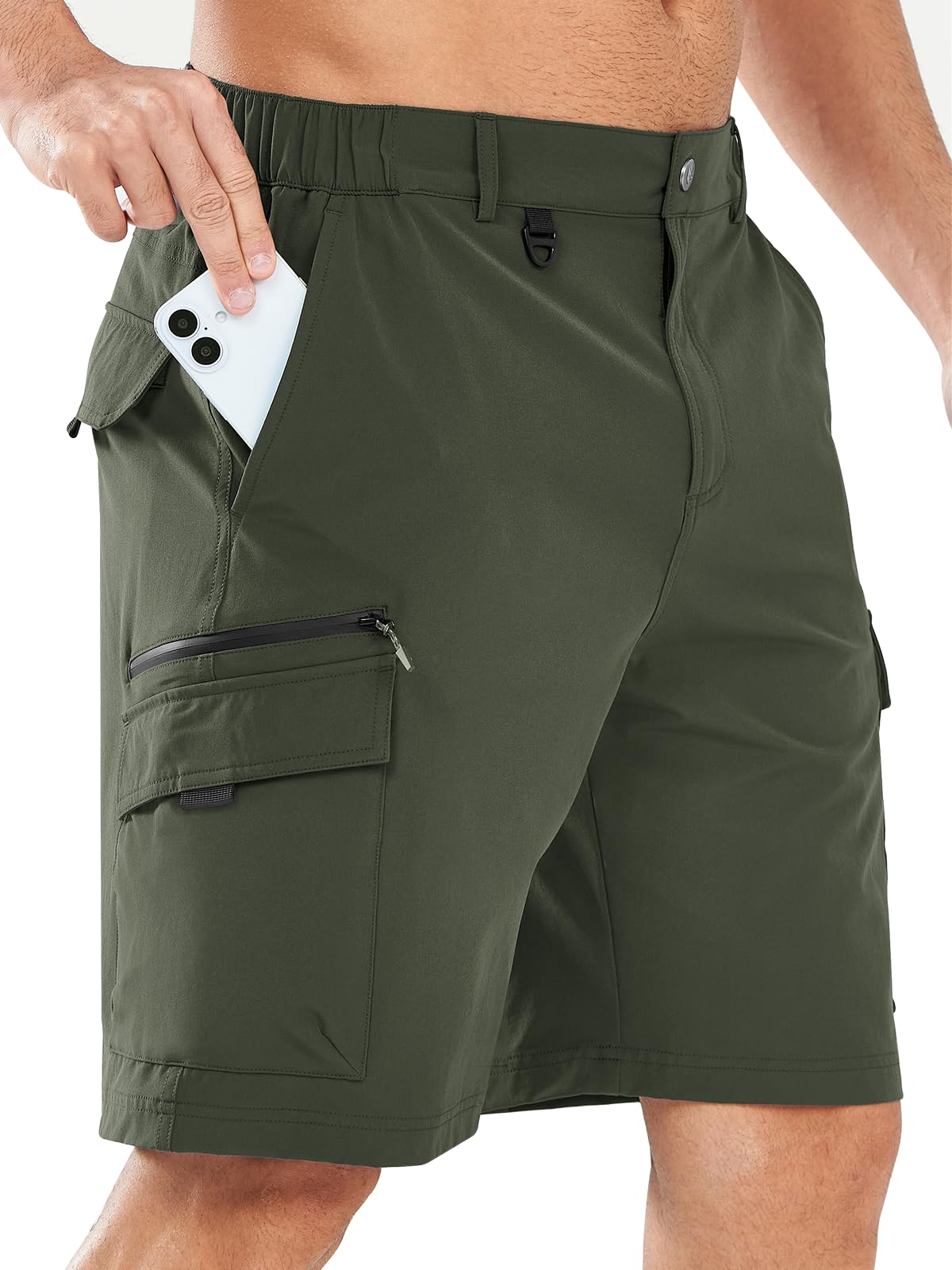 Shorts Cargo Northyard Lightweight Quick Dry Para Homens Armygreen
