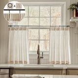 Cortinas De Cozinha Limon Home Beige Linen Pinch Pleat 86 Cm De Comprimento