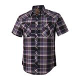 Camisa Masculina Coevals Club, Xadrez, Manga Curta, Cinza/roxa