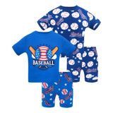 Pijamas Daughter Queen Boys 18-24 Meses, Algodão De Verão, 4 Peças