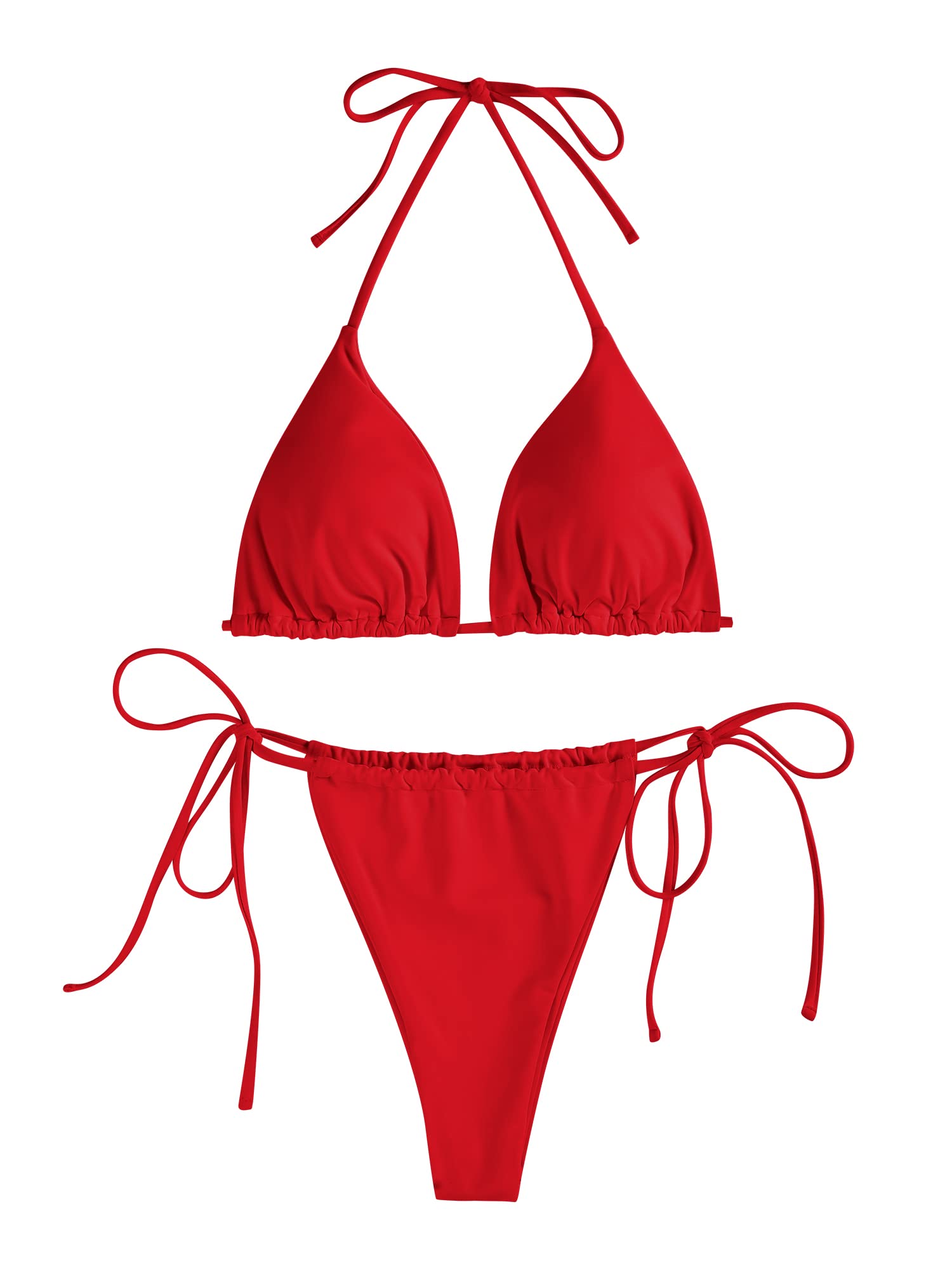 Biquíni Zaful Triangle, 2 Peças, Fato De Banho Frente Única Para Mulheres