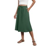 Saia Witsmile Boho Com Estampa Floral Elástica De Cintura Alta Feminina