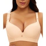 Sutiã Oyxjjp Super Push Up Acolchoado, Adicione 2 Xícaras, Camiseta Com Costas Em U, Nua
