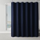 Cortina De Chuveiro Naturoom Navy Waffle 180x180cm Com Ganchos