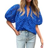 Blusa Feminina Btfbm, Casual, De Verão, Vazia, Azul