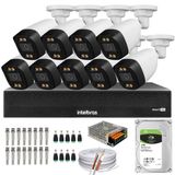 Kit 9 Câmeras Segurança Fullcolor Visão Noturna Colorida 1080p 2.8mm Dvr Intelbras 1tb