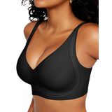Sutiã Sem Fio Vertvie Deep V Para Mulheres Push Up Black
