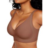 Sutiã Sem Fio Vertvie Deep V Para Mulheres Push Up Coffee