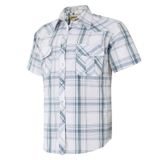Camisa Masculina Coevals Club, Xadrez Ocidental, Manga Curta, Xadrez Branca