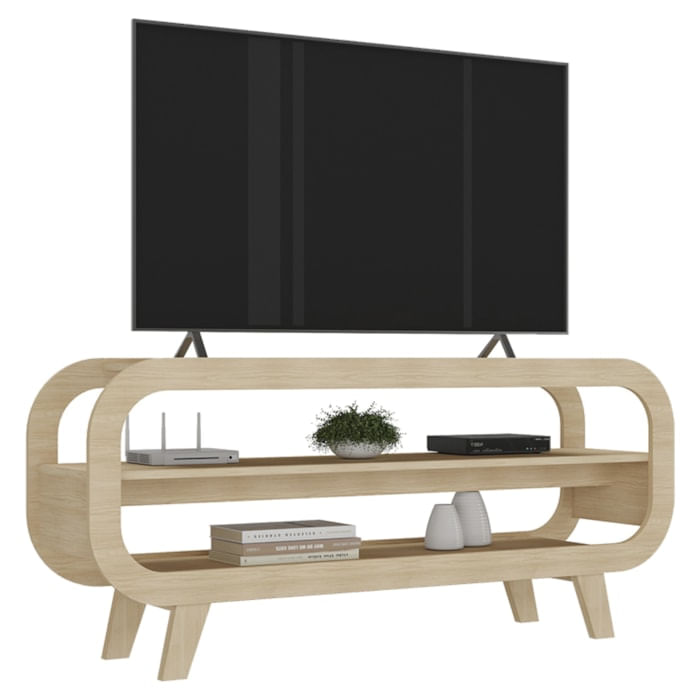 Rack Bancada Para Tv 42 Pol 122 Cm Mdf Naturale Arly