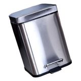 Lixeira De Metal Square 6 Litros Com Pedal