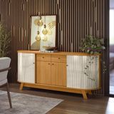 Buffet 4 Portas 2 Gavetas Mônaco - Cinamomo/off White