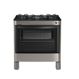 Fogão Esmaltec 5 Bocas Agata Glass Mesa De Vidro Temperado Inox - Bivolt