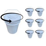Balde 20l Tampa Rosqueavel Para Salão De Beleza - Kit 6 Pçs