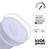 Balde Para Salgados 20l E Tampa Rosca - Kit 6 Pçs
