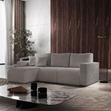Sofá Living 90cm + 90cm Mais Chaise Esquerdo Meu Sofá Online A230 Linho Cinza