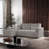 Sofá Living 70cm + 70cm Com Chaise Esquerdo Meu Sofá Online B026 Veludo Prata