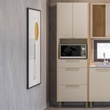 Torre Simples Em Mdf Para Cozinha 70cm Atena Jequitibá/off White Fosco