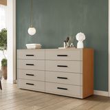 Cômoda 8 Gavetas 83,5x150x46 Cm Valência Freijo/creme